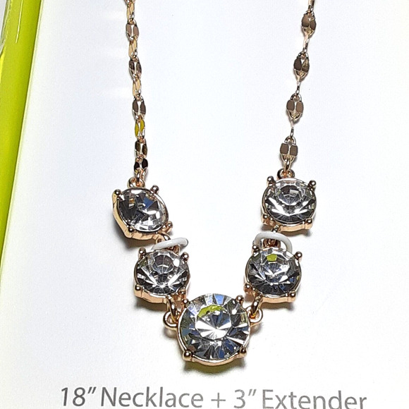 NEW Laundry by Shelli Segal Crystal Earrings & 18" + 3" Ext Necklace Boxed Set - Picture 3 of 7